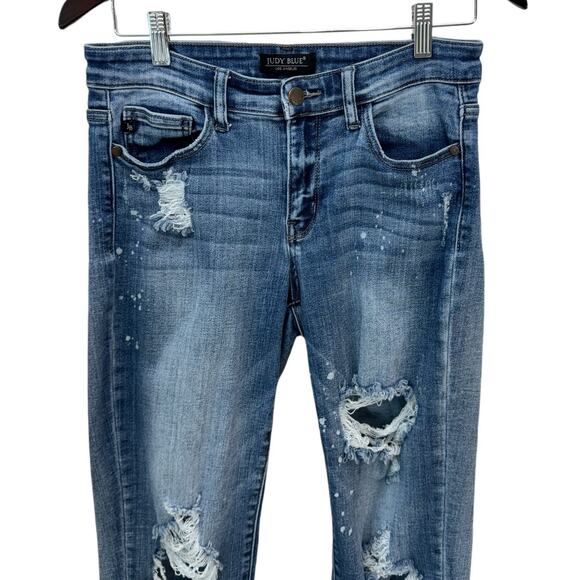JUDY BLUE Boyfriend Fit Denim Jeans Womens Size 7/28 Relaxed Distressed - Picture 5 of 11